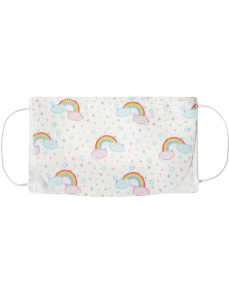 Mascarilla infantil con visera, estampado nubes