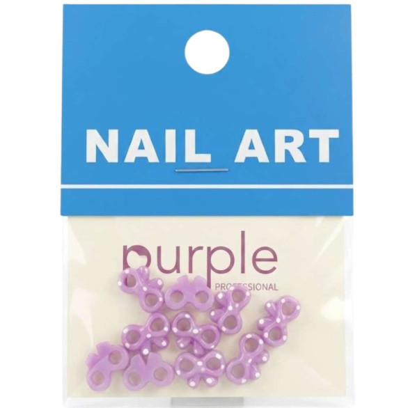 Lazo Nail Art Purple P1223 Lila con lunares