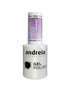 Andreia Meow Sunset MW4 esmalte Cat Eye lila claro con glitter plata