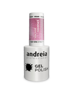 Andreia Meow Sunset MW5 esmalte Cat Eye rosa claro con glitter plata
