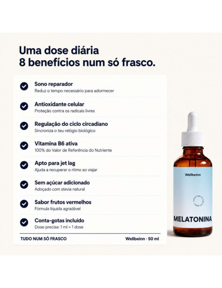 Wellbeinn melatonina líquida sublingual con B6 50 ml