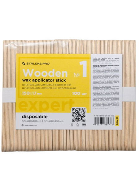 STALEKS PRO EXPERT espátulas de madera 150 × 17 mm, 100 unidades