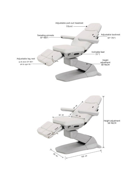 Weelko LANX SMART sillón podología 3 motores blanco