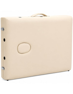 Camilla portátil plegable de aluminio crema 2