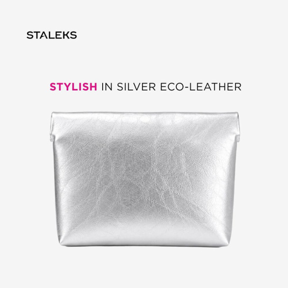 STALEKS neceser plateado ecopiel L