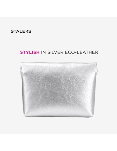 STALEKS neceser plateado ecopiel L