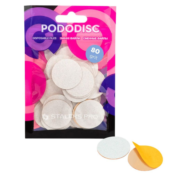 STALEKS PRO PODODISC L abrasivos 80 grit, 50 unidades