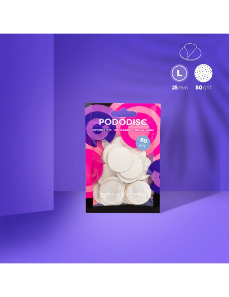 STALEKS PRO PODODISC L abrasivos 80 grit, 50 unidades