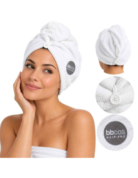 bbcos Hair-Pro turbante toalla blanco