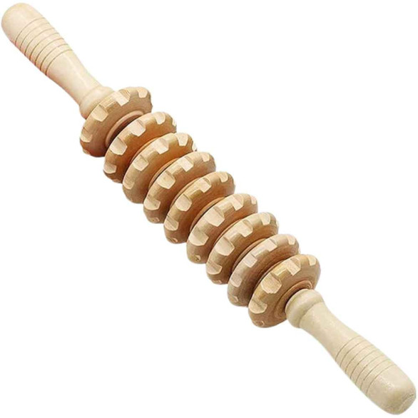 Rodillo de masaje corporal madera 36 × 6 cm