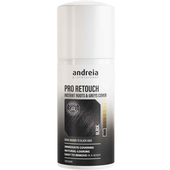 Andreia Professional Pro Retouch Negro – Spray Cubre Raíces y Canas