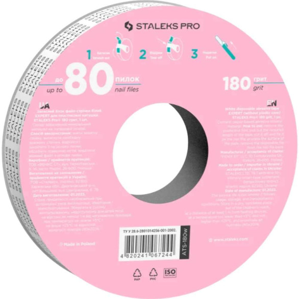 STALEKS EXPERT Donut Recambio de Limas Adhesivas para Lima Recta Grano 180 – 7 m