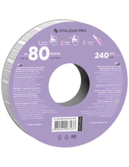 STALEKS EXPERT Donut Recambio de Limas Adhesivas para Lima Recta Grano 240 – 7 m