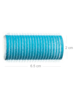 Rulos adherentes ovalados azules 6 unidades