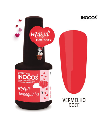 Maria Bonequinha Verniz Gel 15ml - Coleção Maria Meu Amor - Inocos INOCOS Verniz Gel