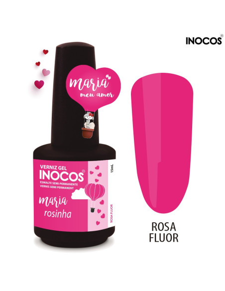 Maria Rosinha Verniz Gel 15ml - Coleção Maria Meu Amor - Inocos INOCOS Verniz Gel