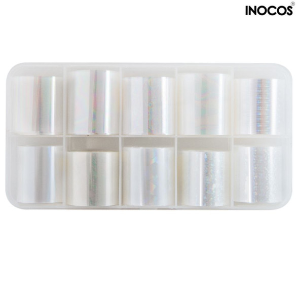 INOCOS foil Nail Art 003 Holográfico, 10 láminas