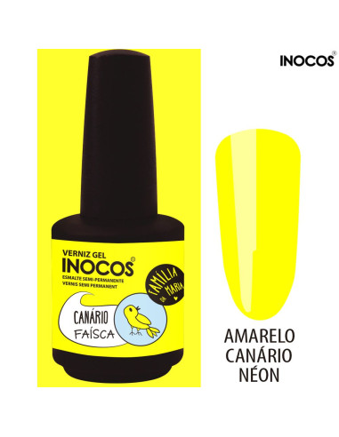 Canário Faísca Verniz Gel 15ml - Inocos INOCOS Verniz Gel