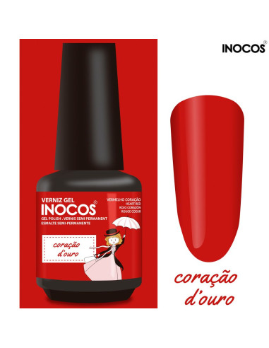 Coração D'Ouro Verniz Gel 15ml - Coleção Maria Popina - Inocos INOCOS Verniz Gel