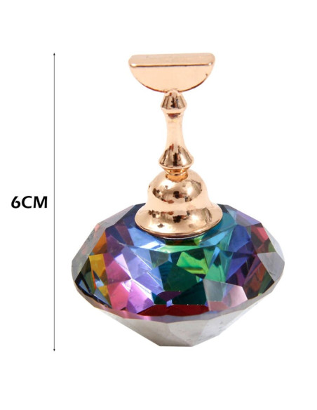 Expositor magnético en conjunto con base de cristal de colores