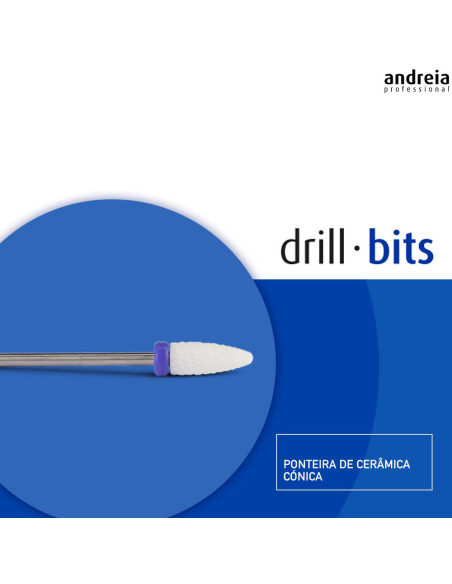 Ponteira Broca Unhas de Cerâmica Cónica Andreia Equipamentos para Unhas Andreia