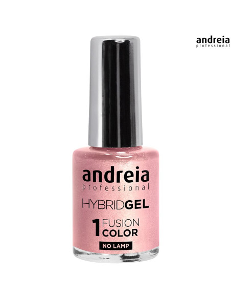 Verniz Andreia Hybrid Gel H86 Romantica Glitter Rosa reflexos dourados Manicure e Pedicure