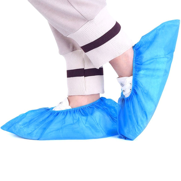 Cubrezapatos de plástico azules, envase de 100 unidades