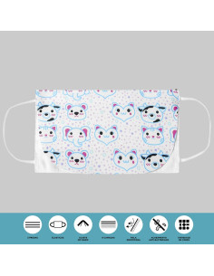 Máscara de Proteção Facial para Criança – Estampas de Animais
