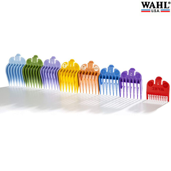 Juego de 8 peines de colores para máquinas Wahl