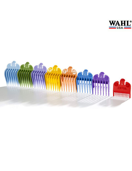 Juego de 8 peines de colores para máquinas Wahl