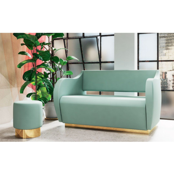 Sofá doble Galeone Gold para sala de espera