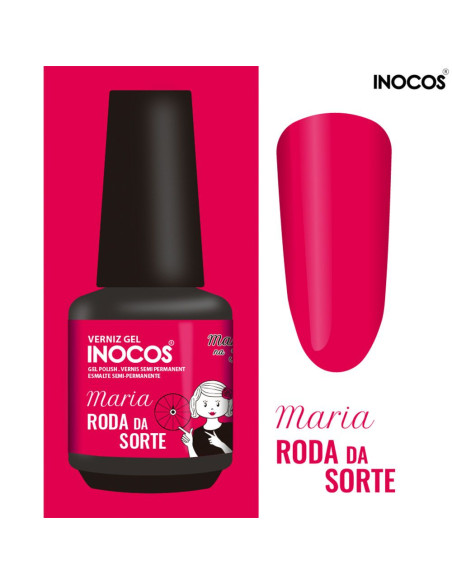 Verniz Gel Rosa Framboesa Rubi Maria Roda da Sorte 15ml Maria na TV INOCOS INOCOS Verniz Gel