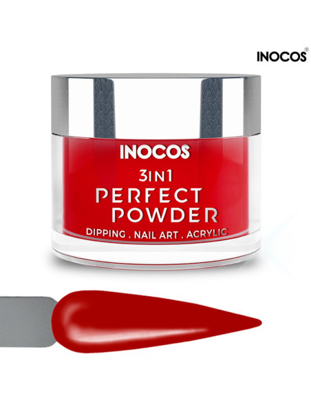 P41 Vermelho Flamenco 20g Perfect Powder 3 IN 1 Inocos Dipping Powder Inocos