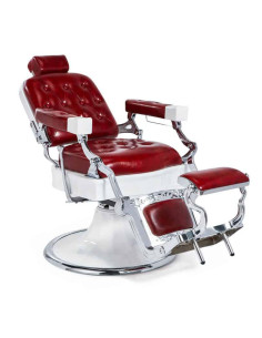 Jones sillón de barbero vintage rojo y blanco