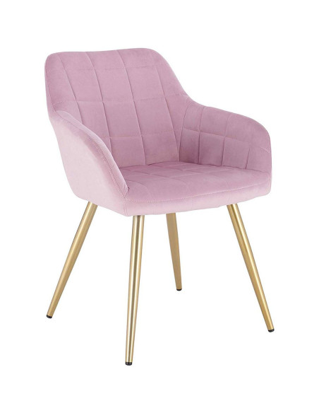 Silla de terciopelo con patas doradas