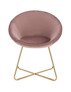 Silla ovalada de terciopelo con patas doradas 2