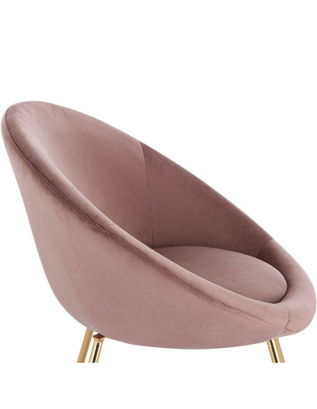 Silla ovalada de terciopelo con patas doradas