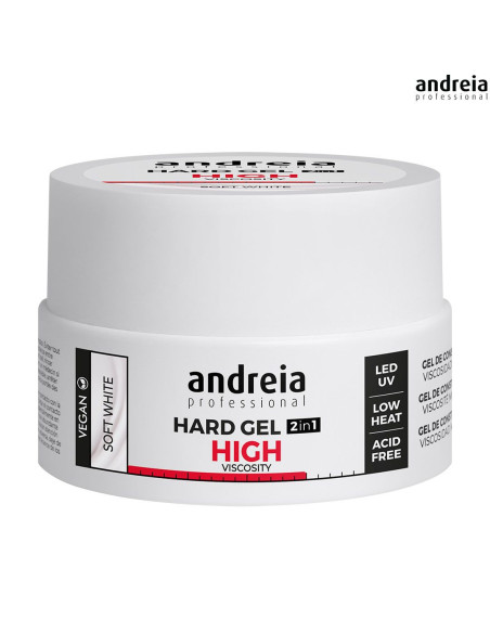 Andreia Hard Gel 2 IN 1 Soft White - Alta Viscosidade 22gr Gel Construção Andreia