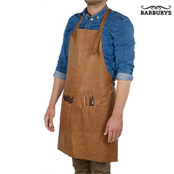 Barburys delantal de barbero marrón
