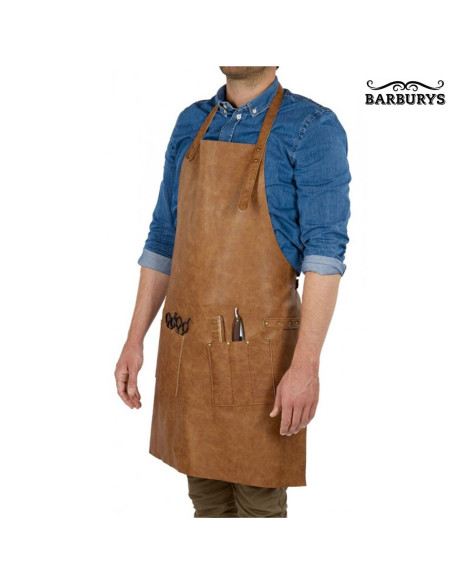 Barburys delantal de barbero marrón