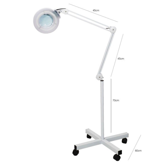 Lámpara LED con lupa de 5 dioptrías y pie