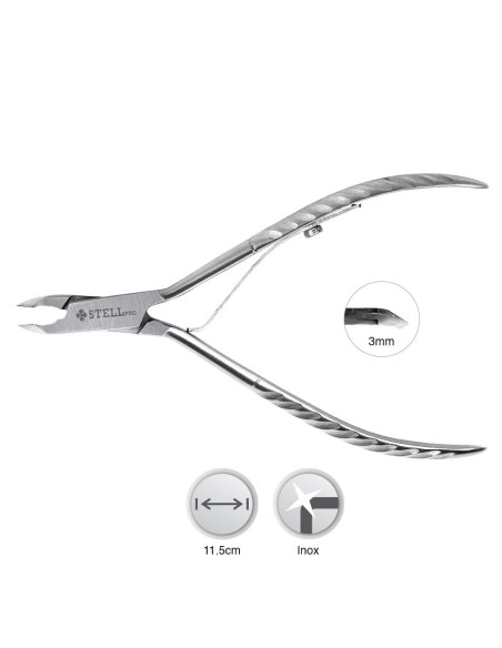 Alicate de Cutículas 11.5cm - 3mm - Stell Pro Alicates para Unhas