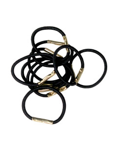 Gomas negras de pelo con metal, 10 unidades
