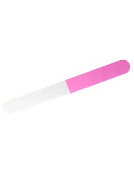 Lima pulidora de tres caras rosa y blanca