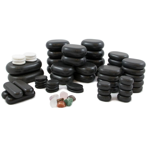 Set de 64 piedras de basalto para masaje