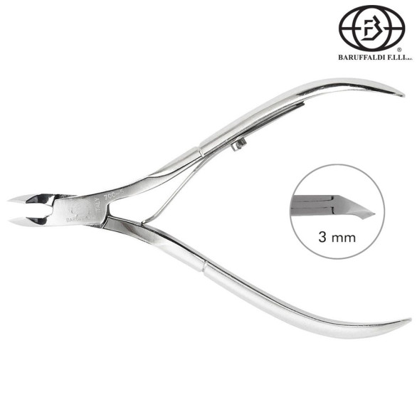 Baruffaldi alicate de cutículas 10 cm, punta de 3 mm