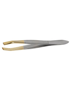 Pinza recta dorada acero inoxidable