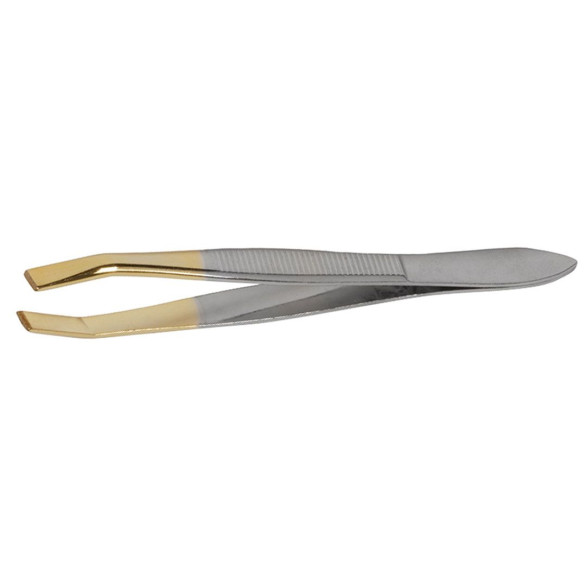 Pinza recta dorada acero inoxidable