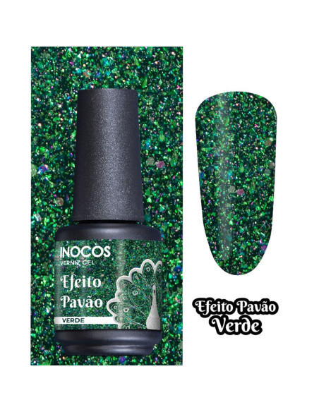 Verde 15ml - Coleção Efeito Pavão INOCOS INOCOS Verniz Gel