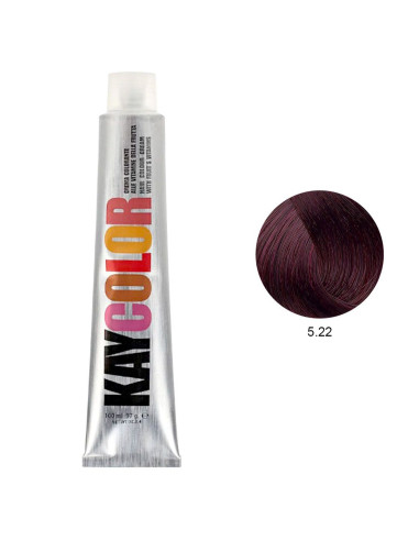 Coloração 5.22 Castanho Claro Irisado Intenso 100ml - Kaycolor Kay Color